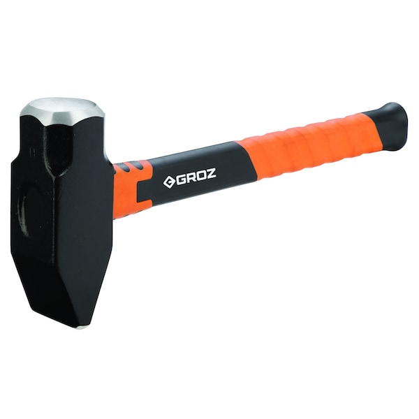 Groz 4lbs Blacksmith Hammer with Fiberglass Handle, 14" BH/FG/4/14